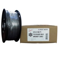 Fehr 2G7B062-00250 1/16 X 250 Foot 7X7 Black Galvanized Aircraft Cable