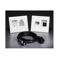 	Datacomm Recessed Pro Power Kit with Straight Blade Inlet White