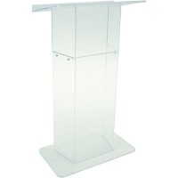Amplivox SN305010 Acrylic Wing Style Lectern with Shelf - Frosted