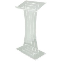 AmpliVox SN306510 Contemporary Frosted Acrylic Lectern