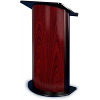 Amplivox SN3135 Jewel Mahogany Contemporary Lectern with Curved Front Design