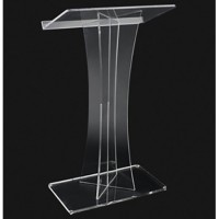 Amplivox SN352000 X Clear Acrylic Floor Lectern No Sound