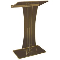 AmpliVox SN352020 X Smoked Acrylic Floor Lectern