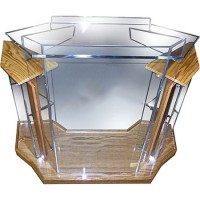 Amplivox SN355506 Deluxe Clear Acrylic and Golden Oak Lectern No Sound