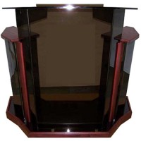 Amplivox SN355524 Deluxe Smoke Acrylic and Black Cherry/Mahogany Lectern