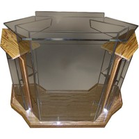 Amplivox SN355526 Deluxe Smoke Acrylic and Golden Oak Lectern