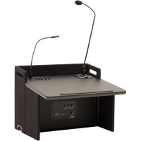 Anchor Acclaim Tabletop Lectern with Two Built-In Dual Wireless Mic Receivers