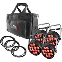 Chauvet DJ SlimPACK Q12 Four SlimPAR Q12 USB Wash Lights-3 Five Foot DMX Cables