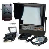 Delvcam 9.7in Dual Input HDMI Monitor and V-Mount Battery Plate