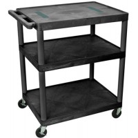 DaLite PIXMate PL9-54R with PLE3 Electrical Plastic Cart with 4 Inch Casters