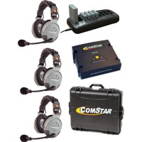 Eartec Comstar XT-3 Complete 3 Person System with Double Headsets