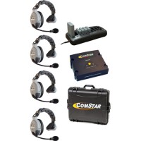 Eartec Comstar XT-4 Complete 4 Person System with 4 Single Headsets