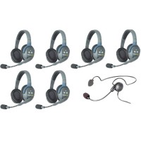 Eartec HUB7DCYB UltraLITE & HUB 7 Person Intercom System with 6 Double Headset