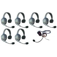Eartec HUB7SMON UltraLITE & HUB 7 Person Intercom System with 6 Single Headset