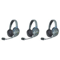 Eartec UL3D UltraLITE 3Person Intercom System with 3 Double Headsets & Batteries