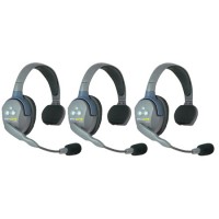 Eartec UL3S UltraLITE 3Person Intercom Sys w/ 3Single Headsets&Li-Ion Batteries