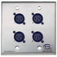 ETS PA202FWP InstaSnake Wall Plate- Send 4 FXLR to 110 Punch Down