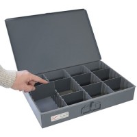 Fehr Brothers TSBOX-F Metal Organizer with 8 Adjustable Dividers 18x12x3	