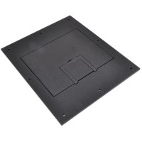 FSR FL-500P-SLD-BLK-C U-Access Solid Cover with Cable Exit (No Trim) - Black