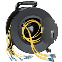 Camplex 8-Channel ST Single Mode Fiber Optic Tactical Snake on Reel 250 Ft